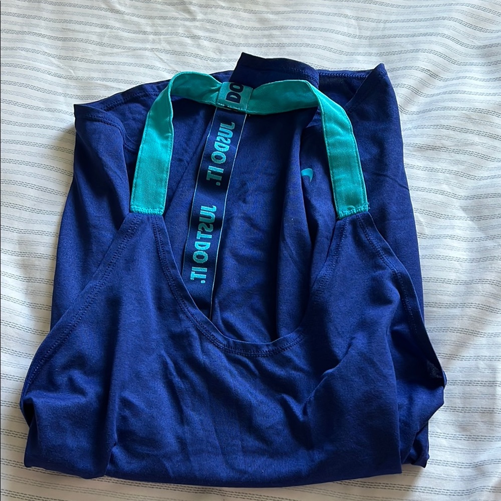 Nike Blue and Teal Workout Tank Top